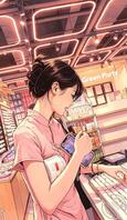 原创抄底：中式粉色长裙妹子