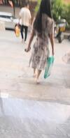 跟踪尾随美女打胶平底鞋