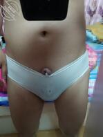 今天穿上了老婆的原味臭内裤，味道好香0