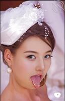 【绿母换脸】穿着婚纱给两个男人口0