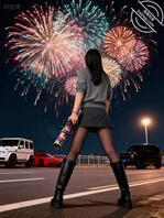 用阿姨的黑丝自拍照AI一下热门烟花照0