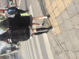 jk 精美少女长腿 光线下的黑色小腿袜格外诱人0