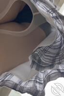 喝奶茶的格子裙小姐姐，开档肉丝黑色内内1