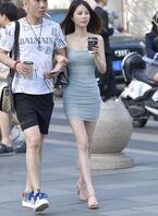 （77）极品穿搭 吊带包臀高跟凉鞋美女0