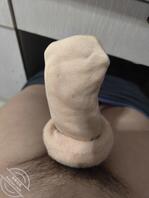 丈母娘的骚丝，套上同事媳妇儿的棉袜，做个飞机杯1